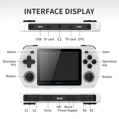 Powkiddy RK2023 Retro Handheld Game Console ￼