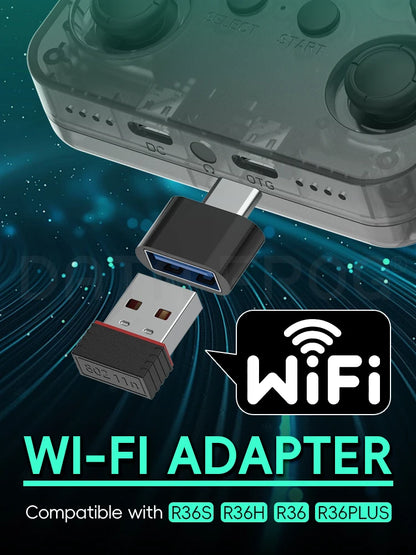 R36S WiFi adapter connection kit for compatible handheld setup