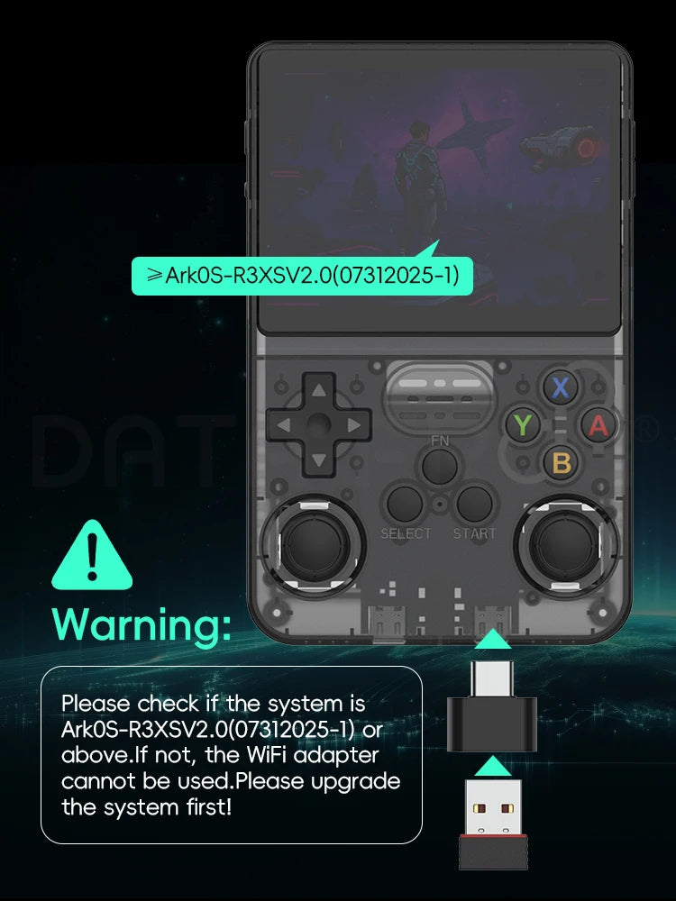 R36S WiFi adapter Type-C OTG adapter view