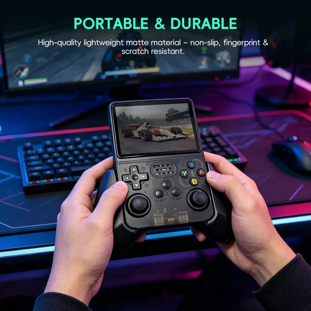 Data Frog ergonomic grip handle attached to R36S handheld console - image 6