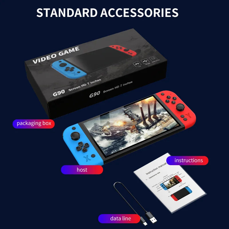 G90 Arcade Handheld Console | 7" HD Screen | 4000mAh - Image 2