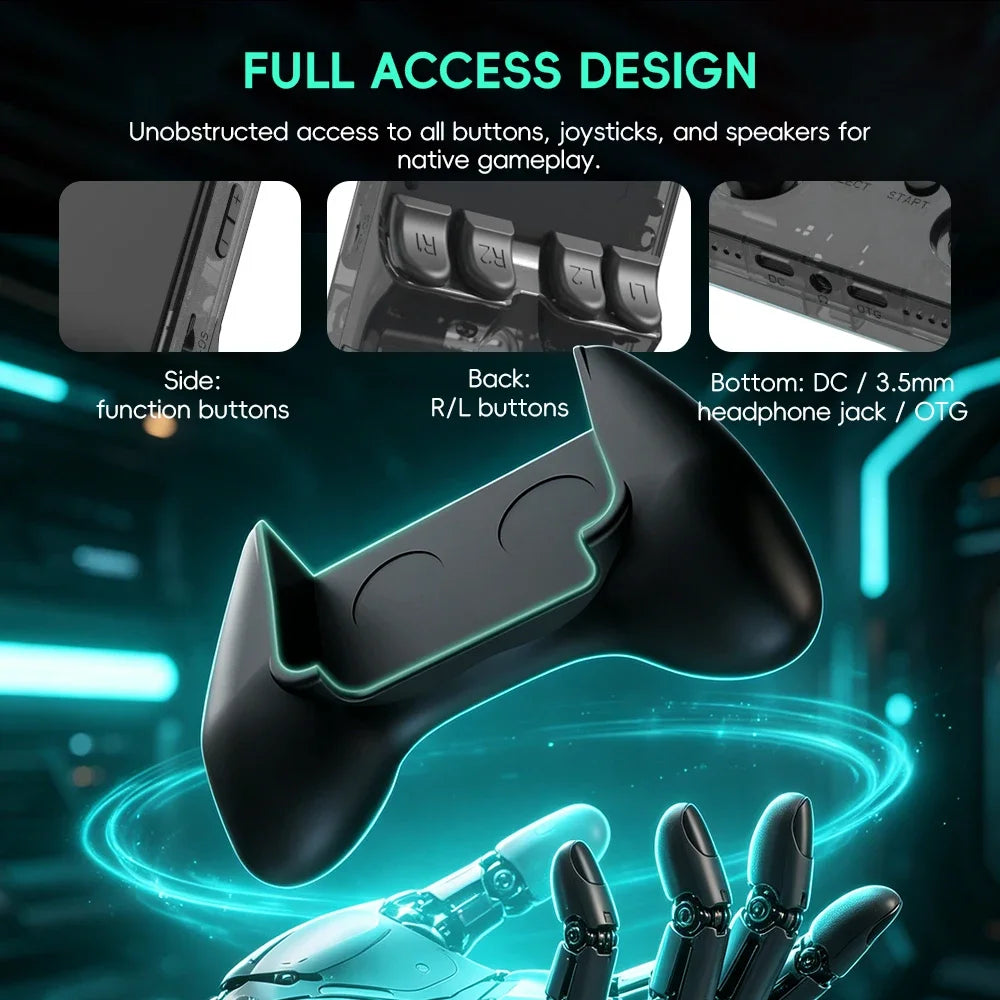 Data Frog ergonomic grip handle attached to R36S handheld console - image 4