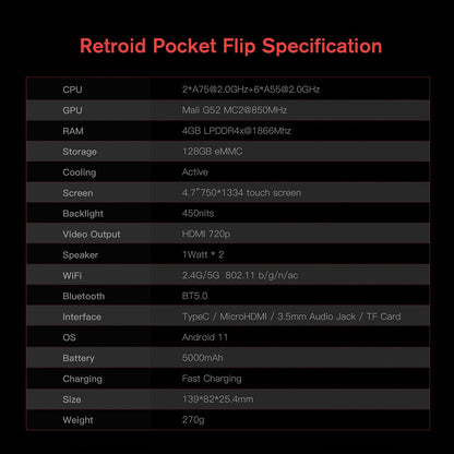 Retroid Pocket Flip 2 – 5.5” AMOLED Retro Gaming Handheld