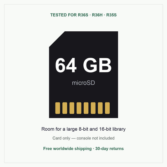 R36S 64 GB microSD memory card, tested for R36S, R36H and R35S